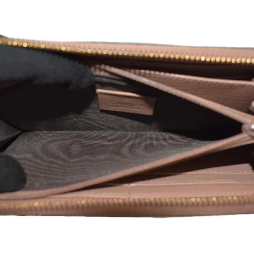 GUCCI Monogram Twins Large Zip Around Wallet Metallic Bronze - Picture 9 of 16
